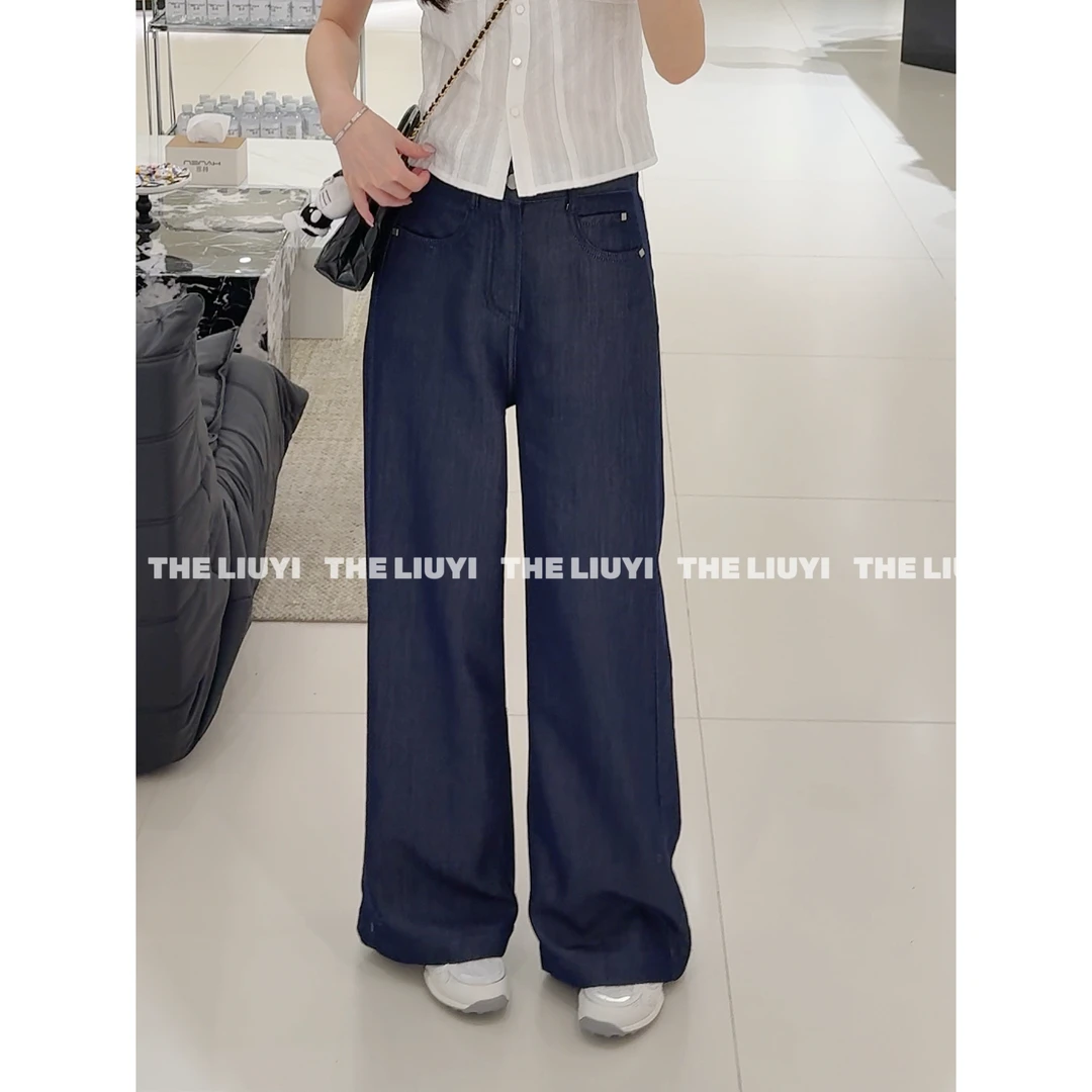 【LIUYI】天丝棉弯刀显瘦高腰牛仔裤562812