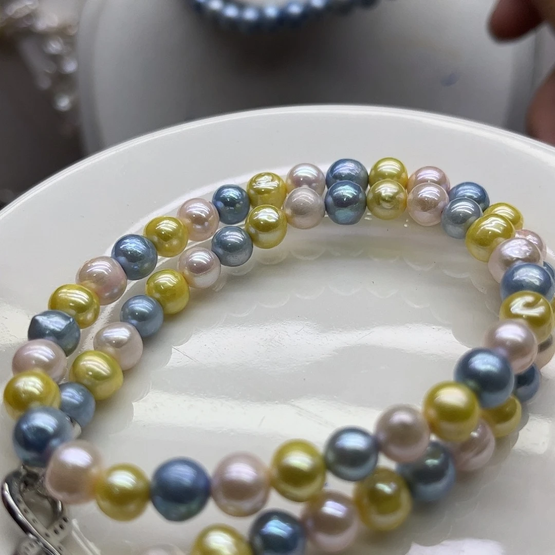 钛钢淡水珍珠耳饰