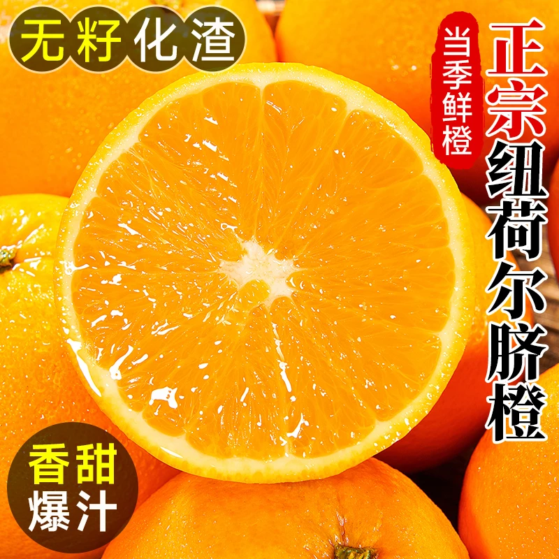 正宗纽荷尔脐橙5斤大果装新鲜水果应当季手剥冰糖甜橙子整箱包邮