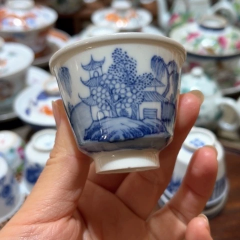 手绘茶杯盖碗壶承陶瓷