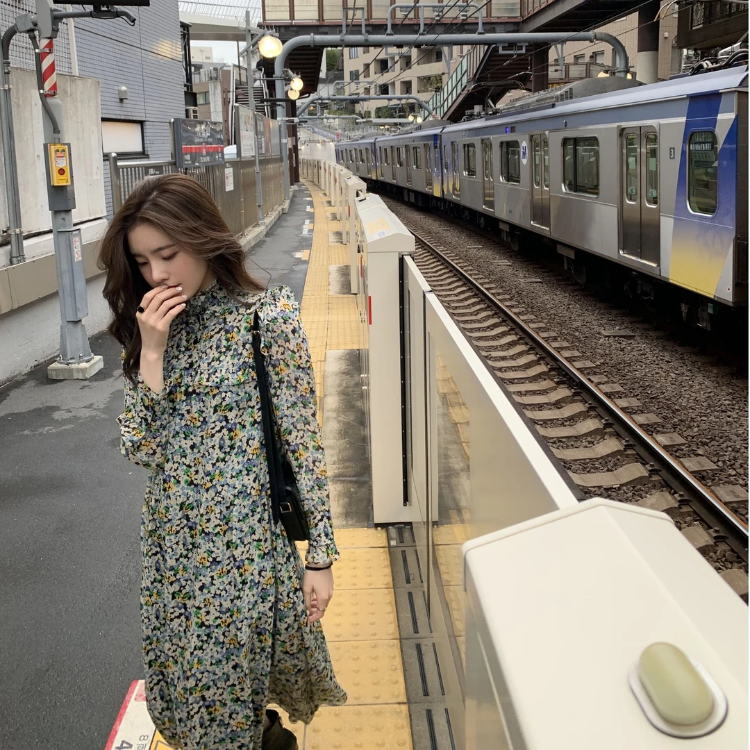 ASM ANNA◆ 莫奈的后花园~洋气有新意 碎花百搭连衣裙A6051