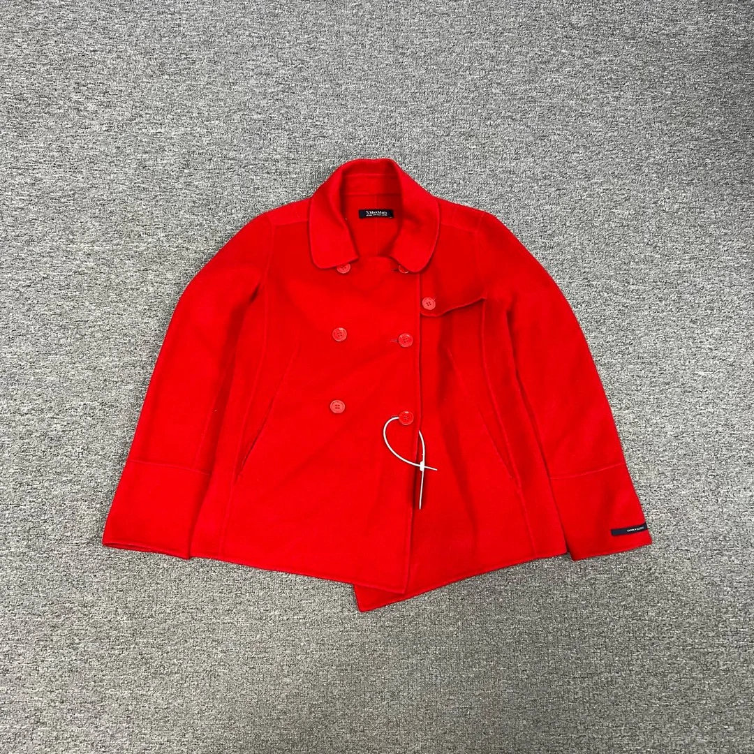 99新 MaxMara maxmara 红色 大衣 短款