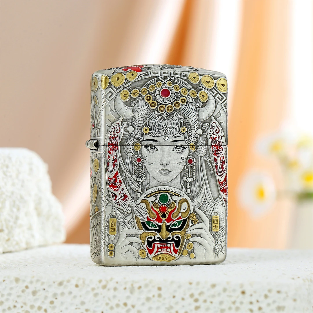 ZIPPO/之宝珐琅彩扎基拉姆盔甲打火机熏银鎏金防风煤油男送礼DYJ1