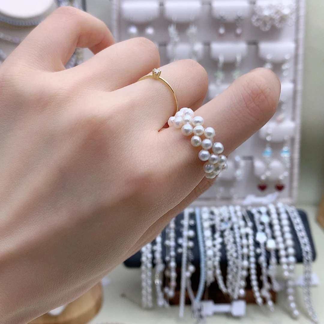 银S925镶嵌淡水珍珠耳饰