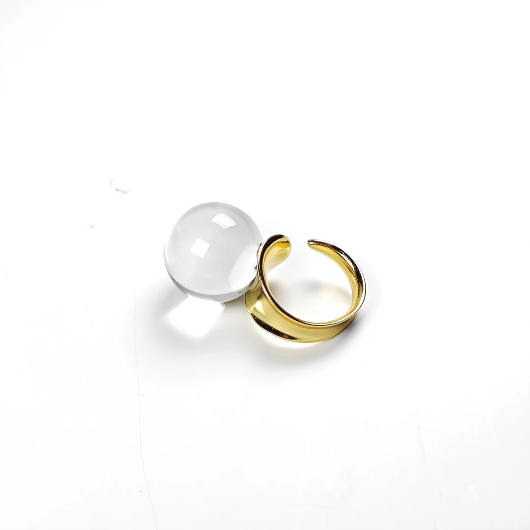 晶匠白水晶戒指18mm+   多样性发一   简约