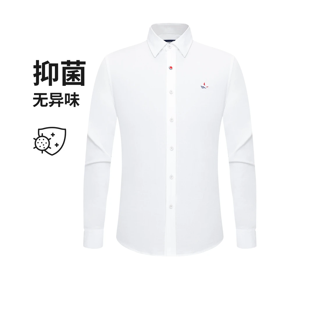 Navigare/纳维凯尔意大利小帆船男士春秋时尚衬衣长袖净色衬衫
