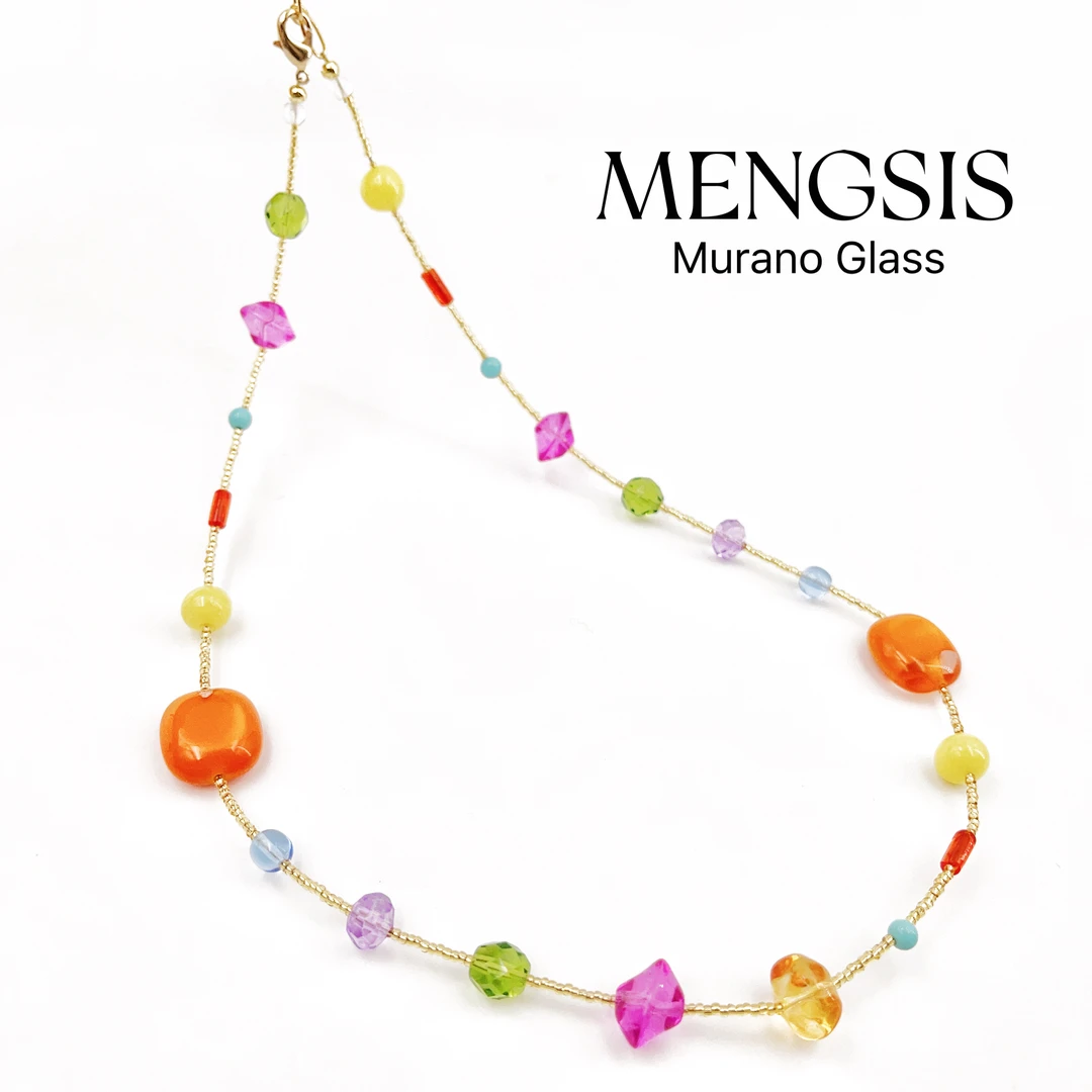 意大利Murano琉璃   精美小米多彩珠项链 12.17