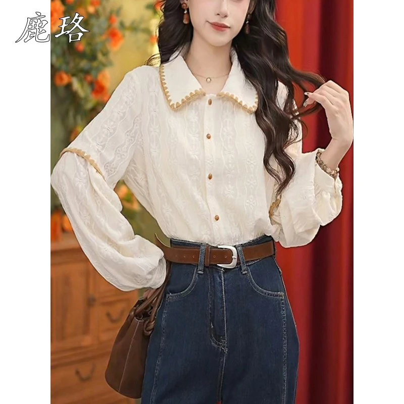 欧若风法式小众高级感长袖衬衫女2025秋季新款简约风时尚百搭上衣