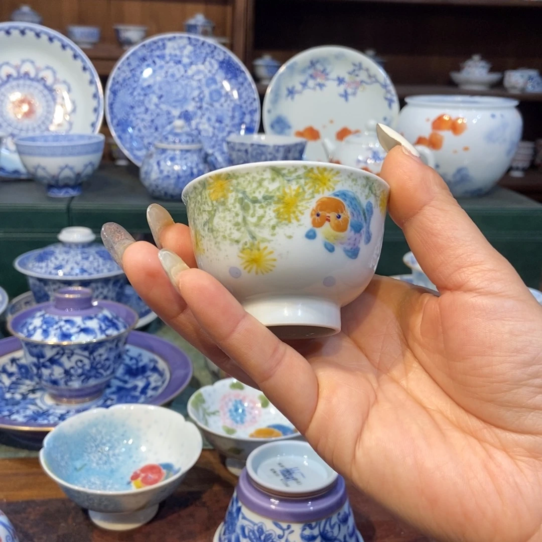 雪山春晓兰寿鱼菊花谱洱杯