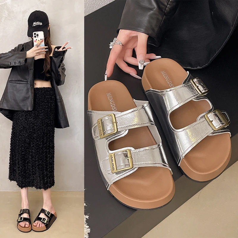 （暴走阿健）厚底勃肯拖鞋女款2025年夏季新款外穿拖鞋女拖鞋夏外穿