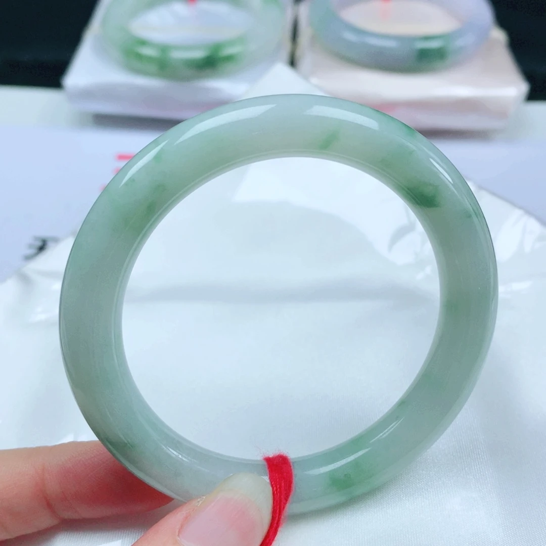 未镶嵌手镯翡翠  编号39 圆条54+