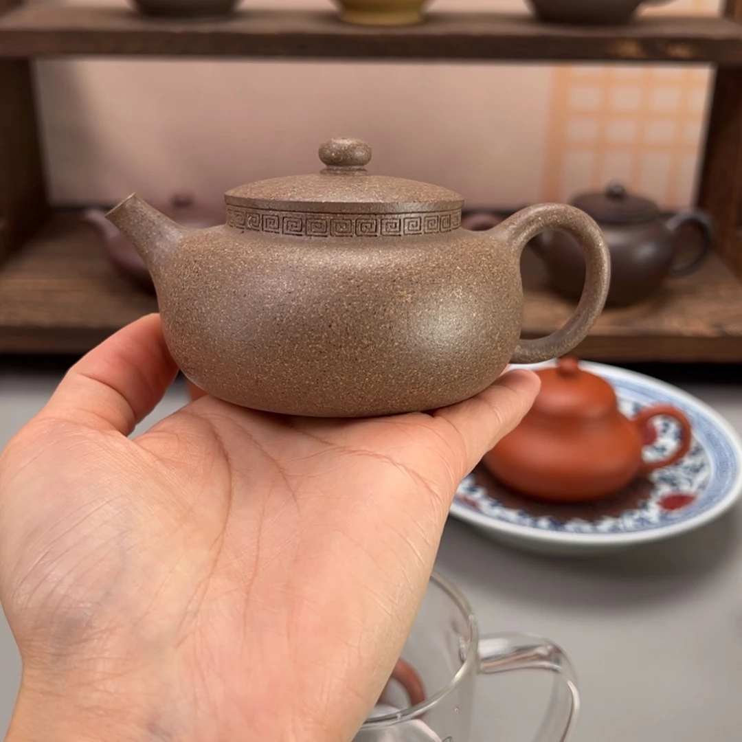 紫砂茶杯青降坡平安壶170cc