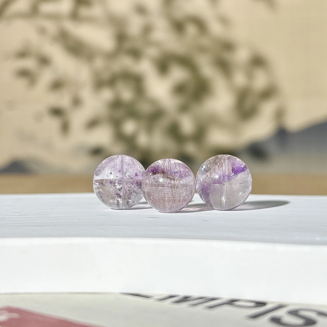 【能量单珠】紫超七天然水晶单珠13+可吊坠-多样性发其一-ZC401