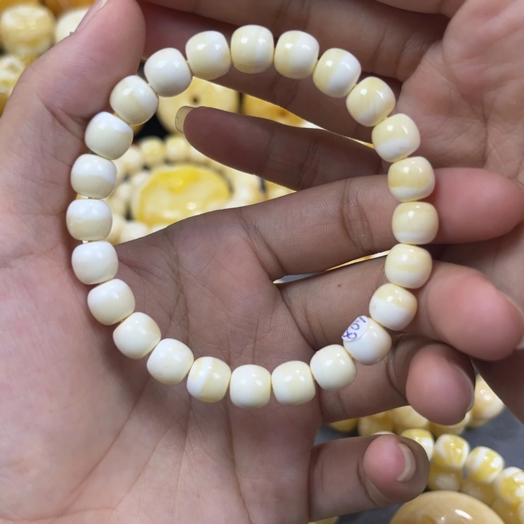 琥珀未镶嵌手串同料老邢手串8.5mm