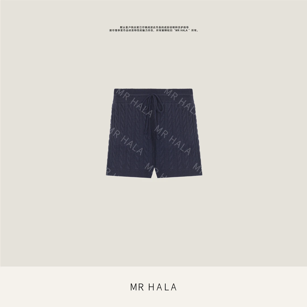 MRHALA 颐妙精织山羊绒纽花短裤女 LK41019