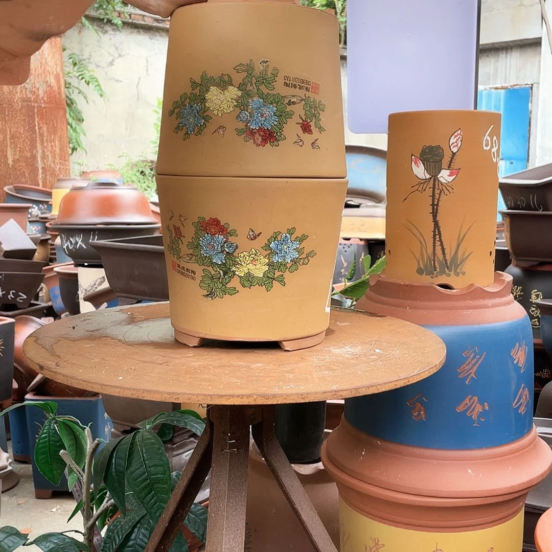 花开富贵小一对花盆紫砂花盆紫砂