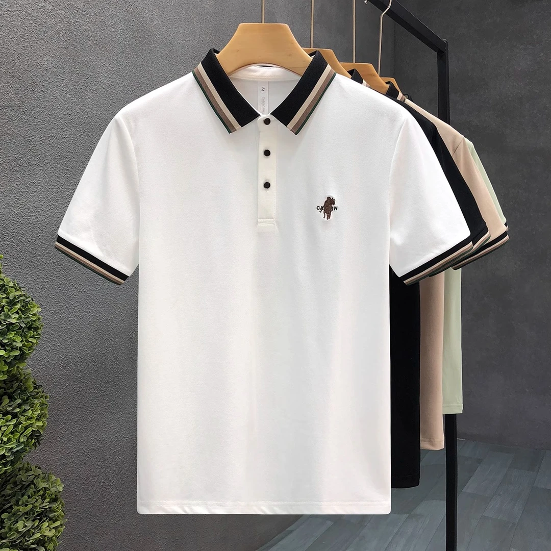 高端简约polo衫短袖男款痞帅翻领t恤夏季新款男士青年半袖时尚