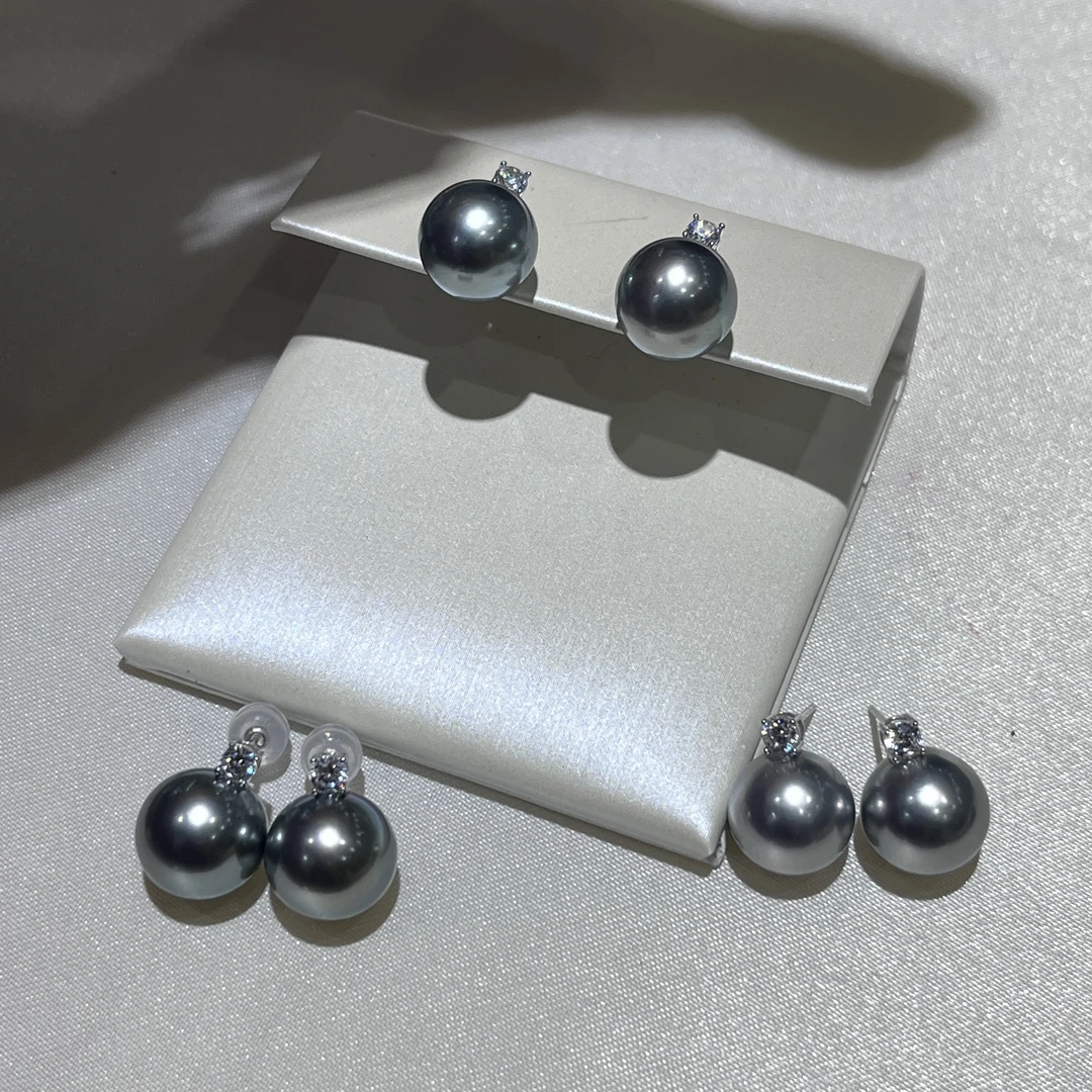 【小彤专属】【邂逅】大溪地铂金灰戴妃10-11耳钉多样性/发一RY8167