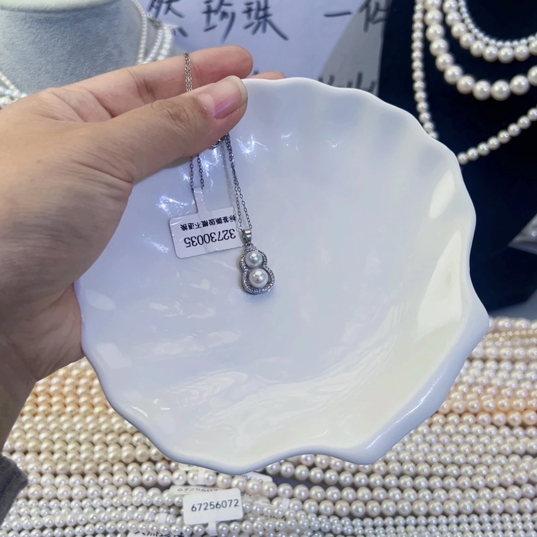 项链手串耳饰吊坠淡水珍珠银S925镶嵌