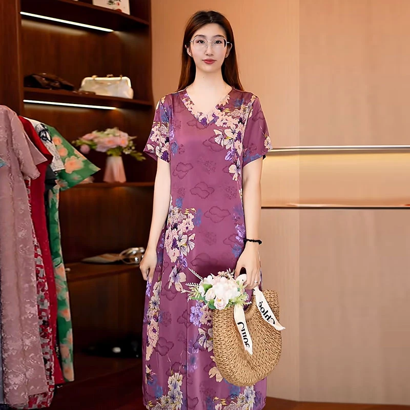 【紫韵祥云】新款显白遮肉连衣裙A