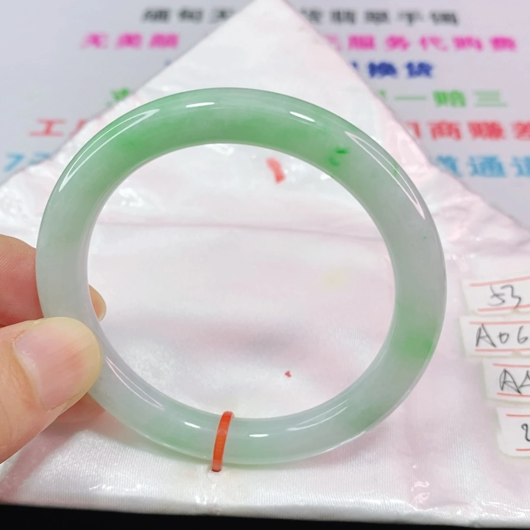 未镶嵌手镯翡翠53圈口圆条
