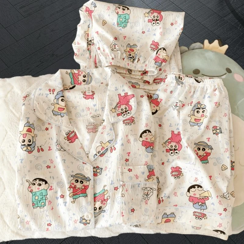 三件套云朵棉2025新款爆款睡衣女夏季薄款卡通款腊肠狗开衫家居服