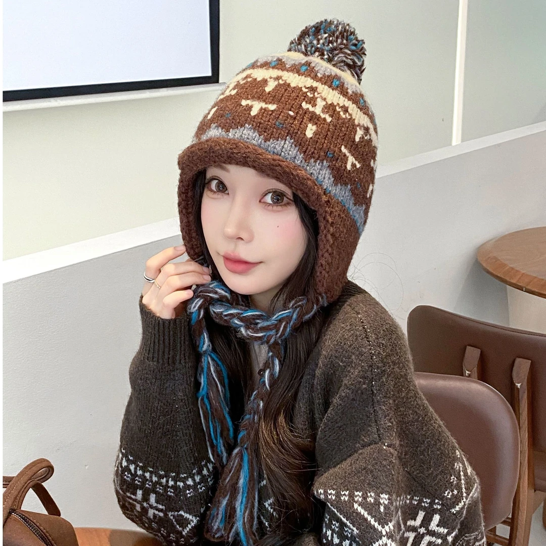秋冬冬季帽子女士秋冬复古护耳帽保暖帽防风加厚加绒