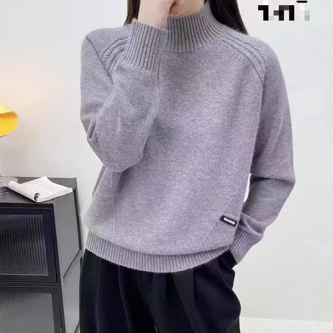 【大润】软糯半高龄开叉针织打底衫