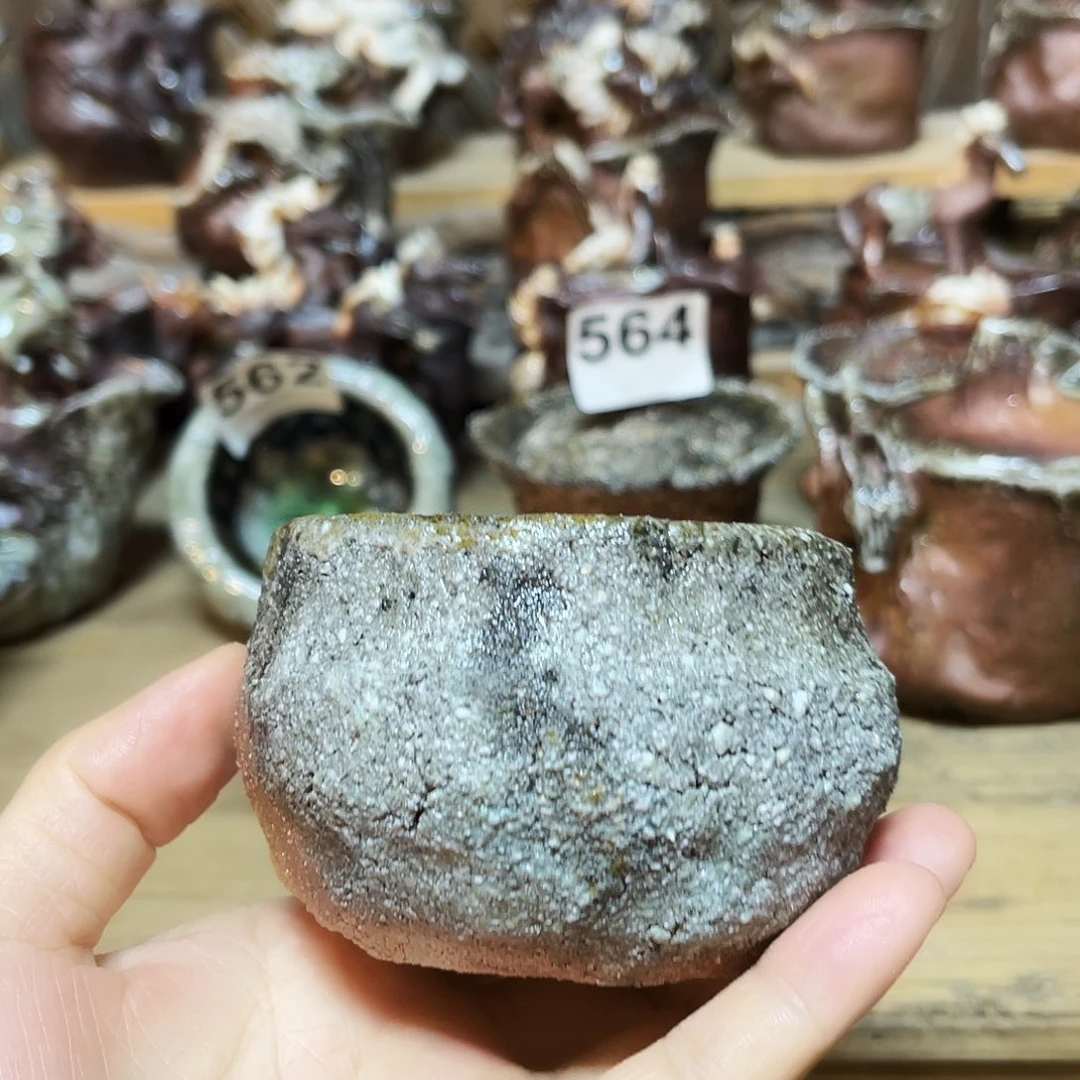 杯柴烧粗陶手捏杯渗水