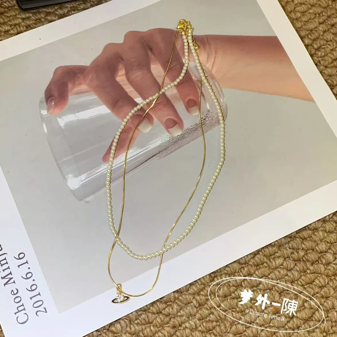 梦外-陳  设计感ins风双层珍珠项链/非腰链