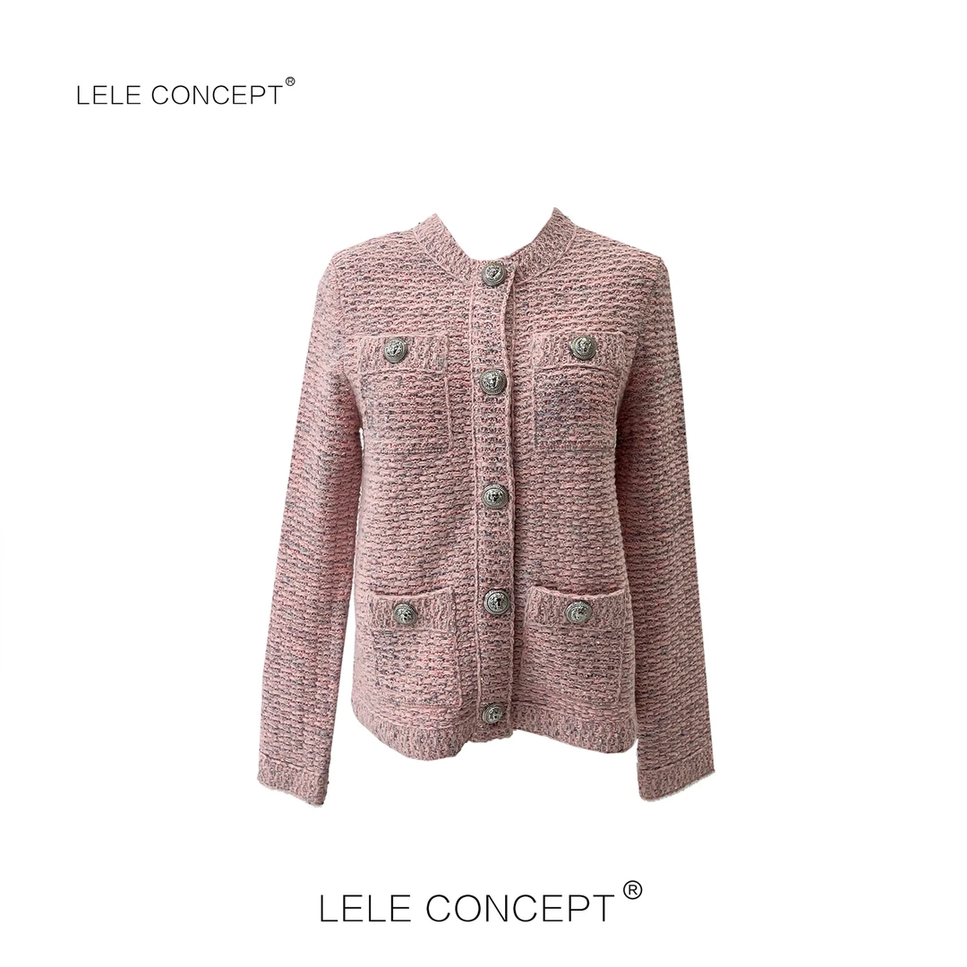 LELE CONCEPT 丨小众设计师款银扣小香风上衣S0760