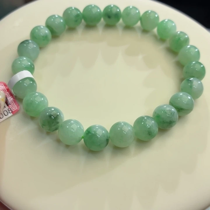 翡翠未镶嵌手链冰胶绿飘卡8.4