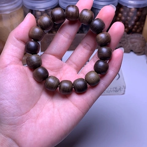 檀香木手串/手链I****签老山檀香阴沉13/14横纹虎皮