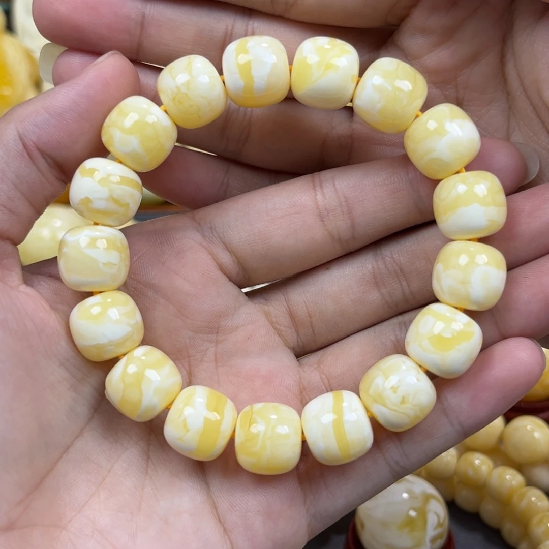 琥珀未镶嵌手串同料老邢手串13mm