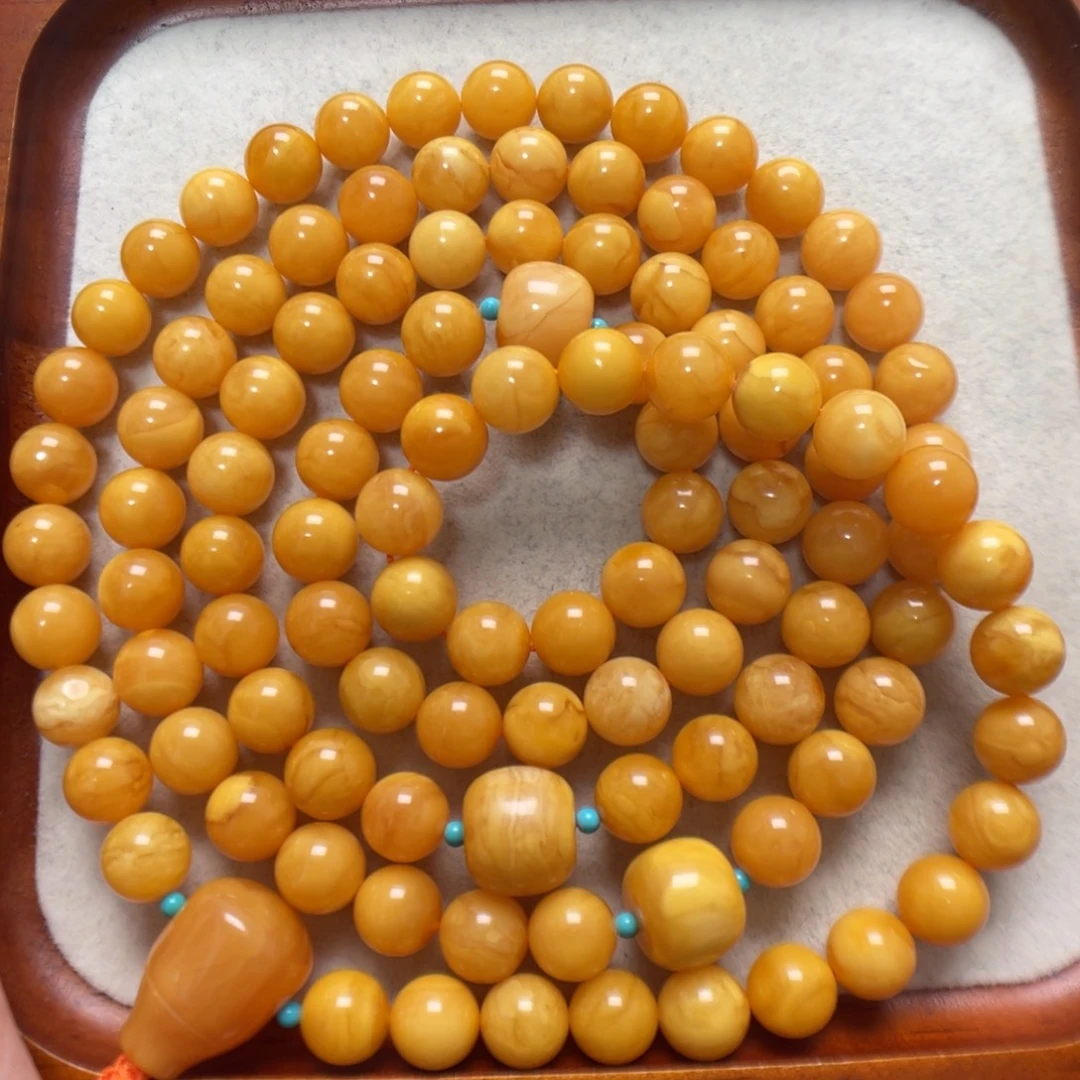 蜜蜡未镶嵌项链108