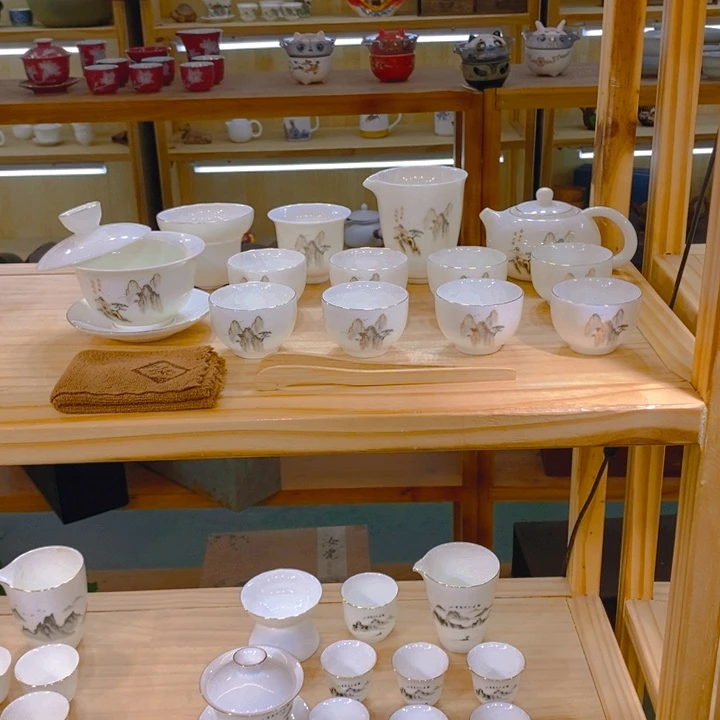【不止】羊脂玉瓷茶具套装