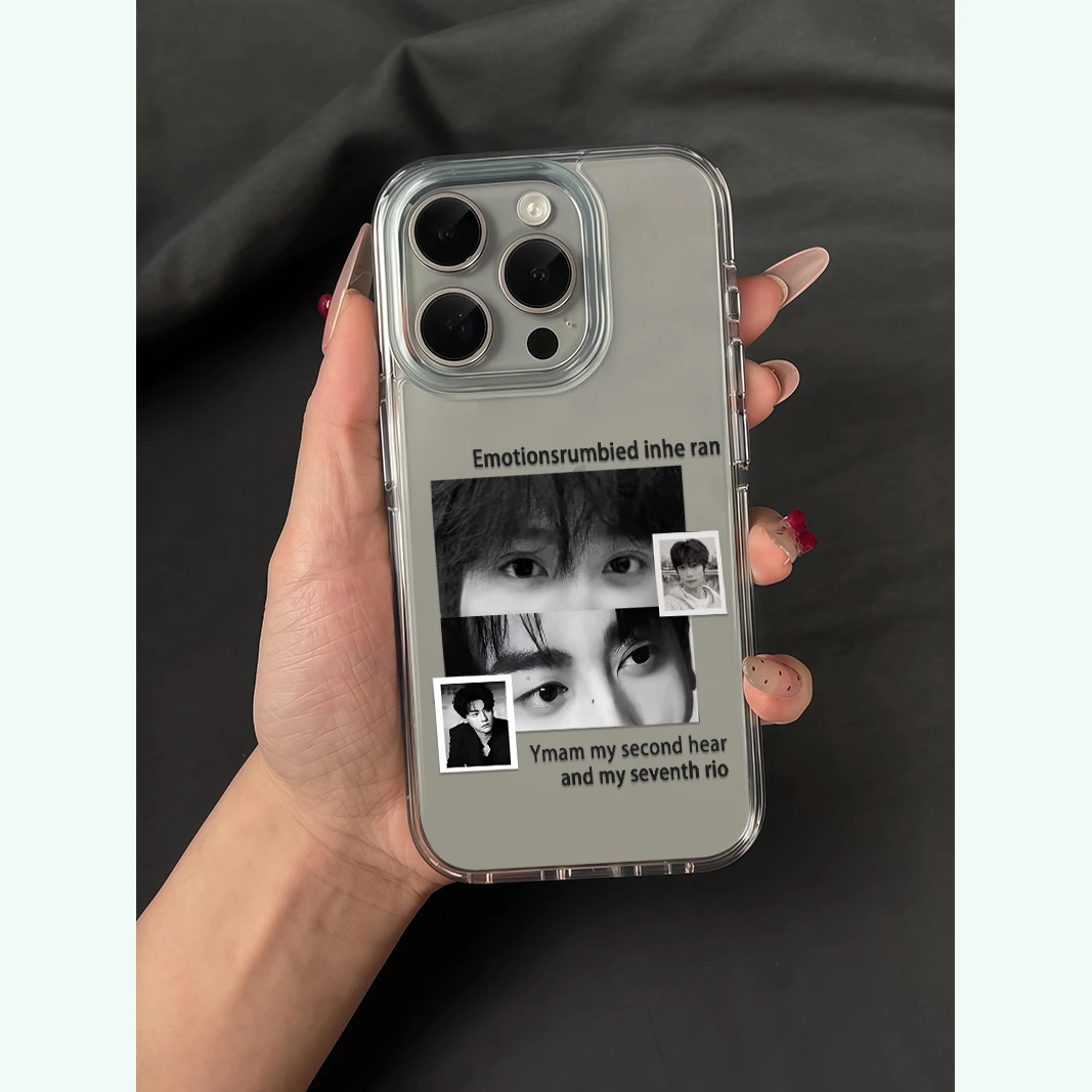 创意双人眼神适用苹果16promax高透手机壳华为oppo小米15vivo全包