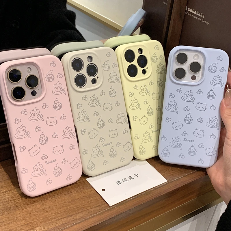 【蛋糕小猫】液态硅胶壳适用苹果16防摔iphone13/4promax全包15可爱