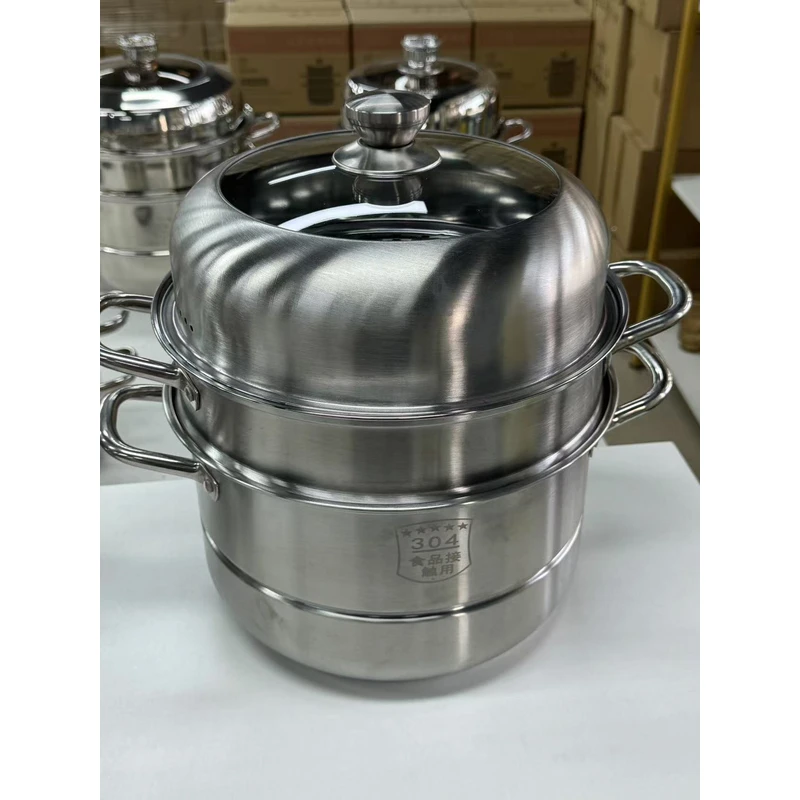 【三层28cm】不锈钢家用蒸锅通用炖汤煮粥锅煲电磁炉火锅煤气炉锅具