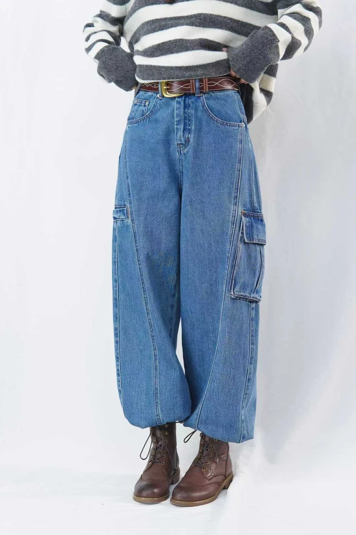 CHUN·「 希伯牛仔工装裤」气质时尚休闲宽松显瘦秋冬休闲复古百搭