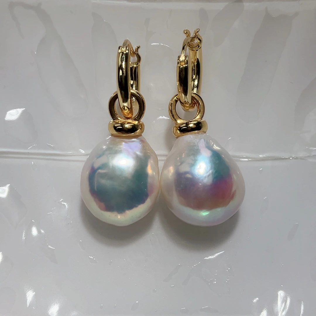 淡水珍珠耳饰银S925镶嵌