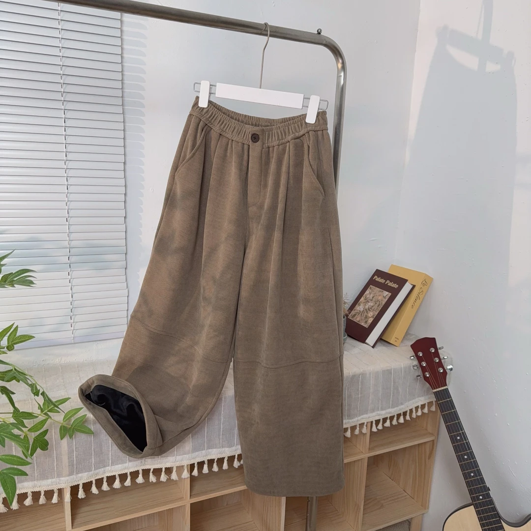 段色特清冬季加绒加厚垂感奶奶裤【老粉必入款】