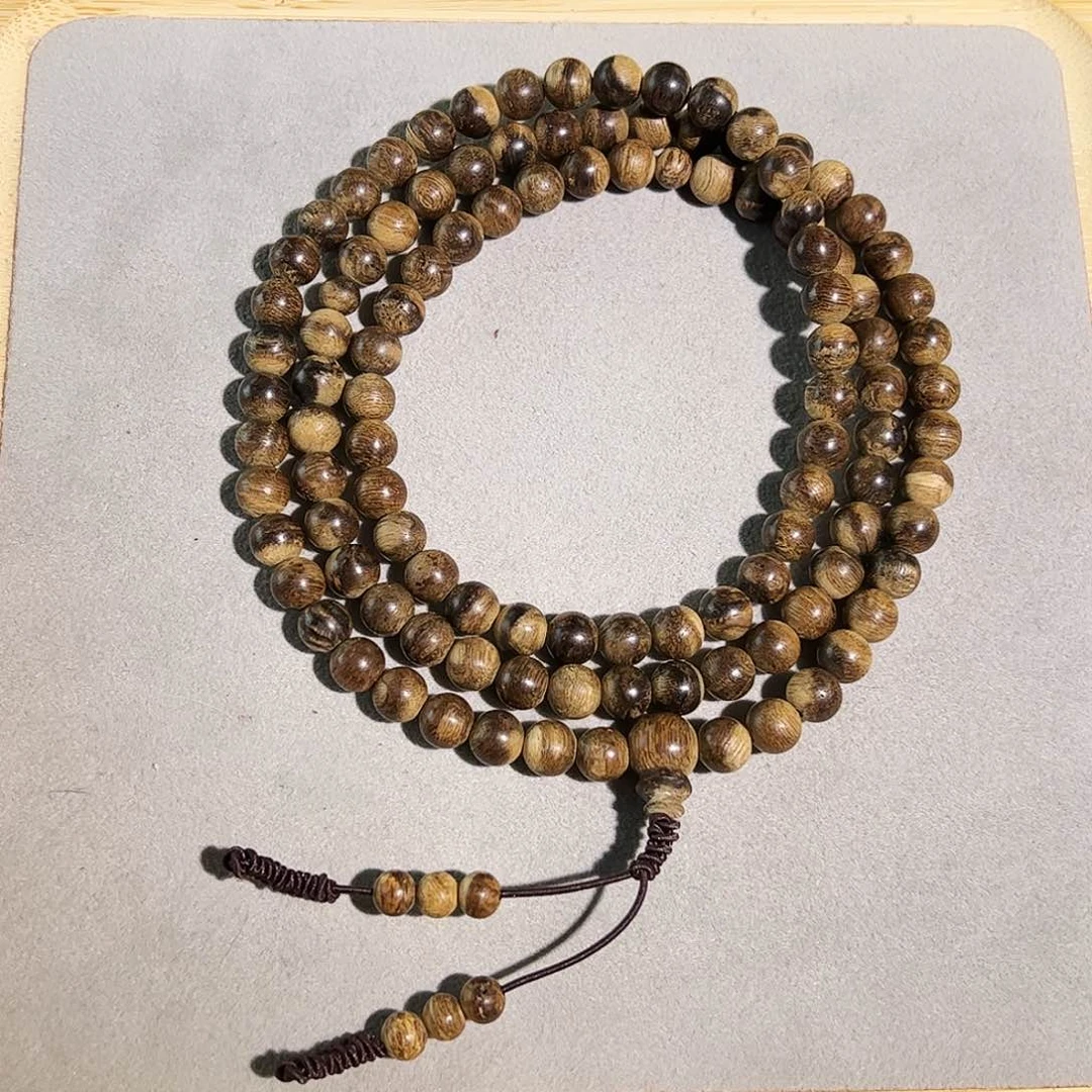 手串沉香天然达拉干虎斑老料108多圈 9分沉 奶香甜凉