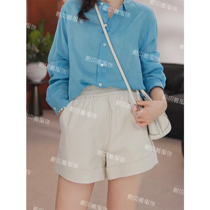 熙贝薇2【百搭裤】欧货新款净版时尚阔腿夏季显瘦A字短裤 G7551