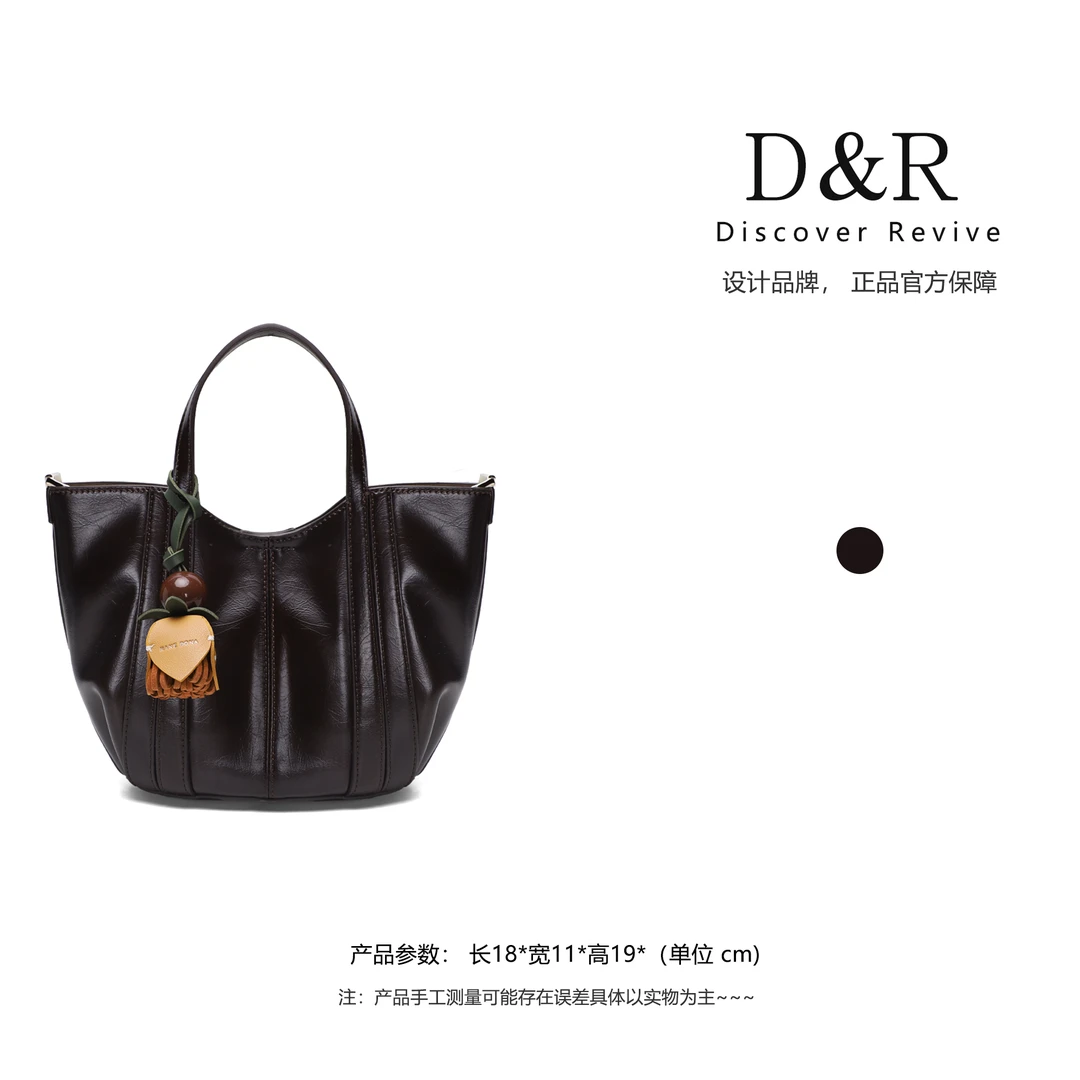 Discover Revive【买手店爆款】时尚潮流挂件手提单肩包包E966-咖