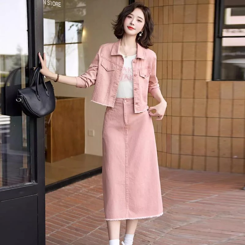 牛仔套装女2025春秋新款高级感欧货洋气减龄显瘦休闲半身