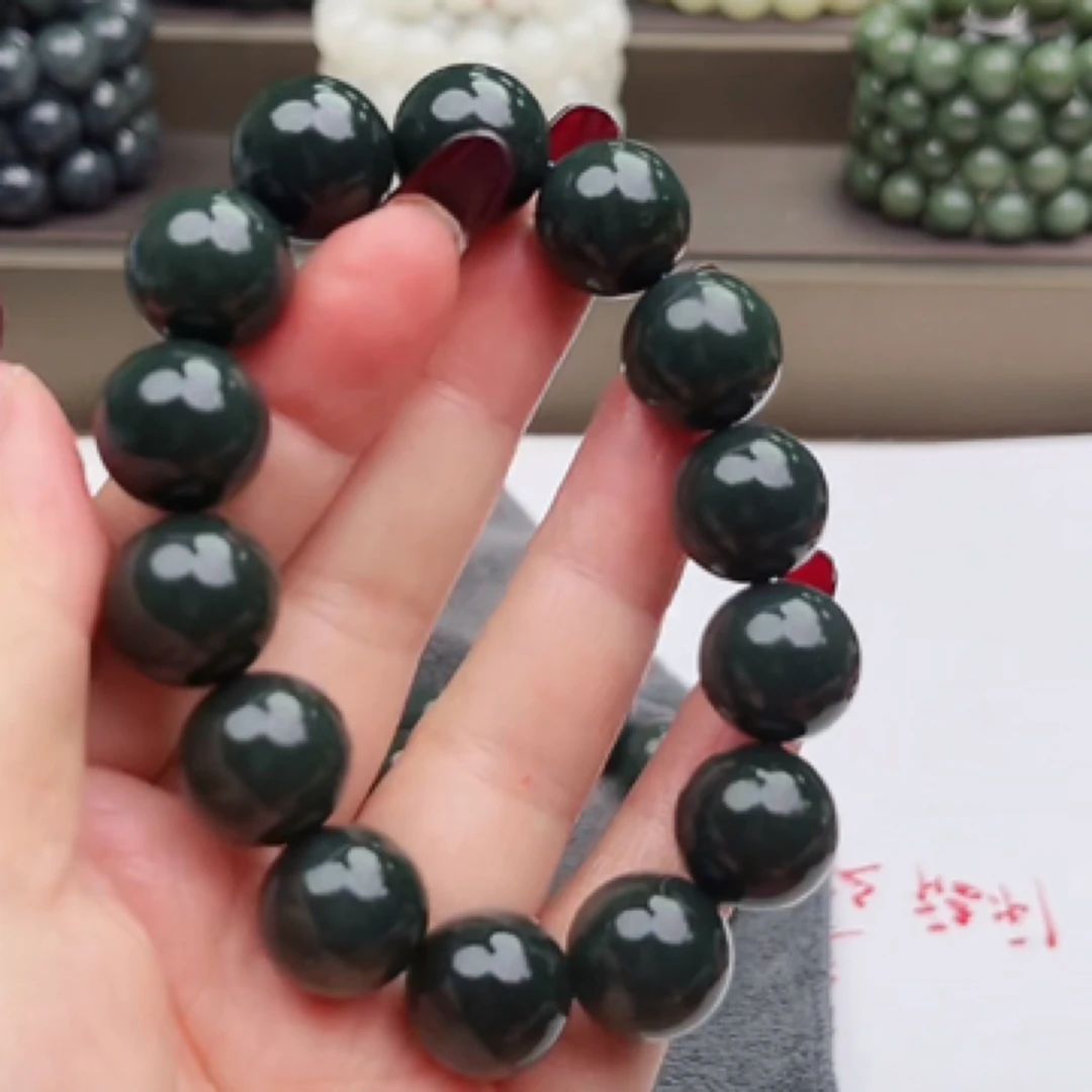 纯天然和田玉新疆沙枣青蓝调16