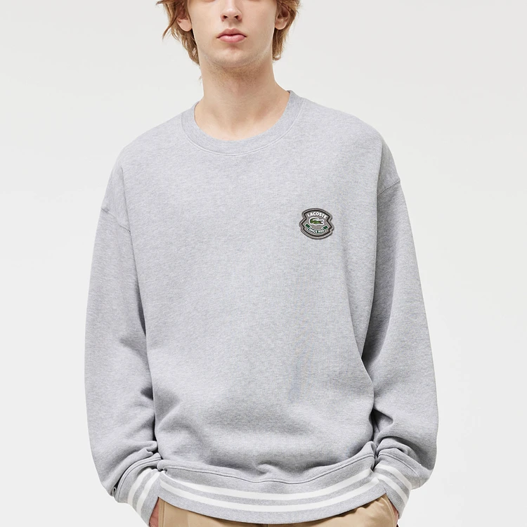 LACOSTE法国鳄鱼男装秋季宽松休闲纯棉圆领卫衣|SH0686