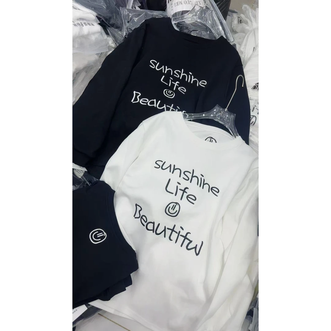 《东北徐老大推荐》大码女装冬季新款显瘦休闲棉T刺绣笑脸250136