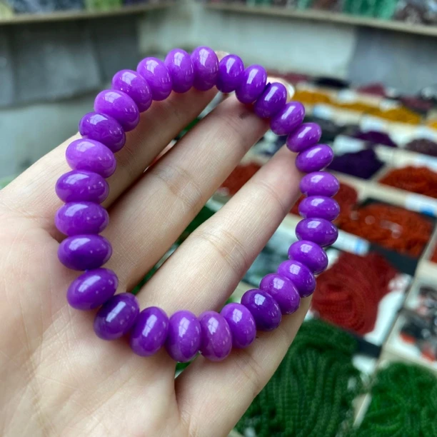 YHF-116号精品樱花粉紫苏算盘珠手链10mm多样性发一件